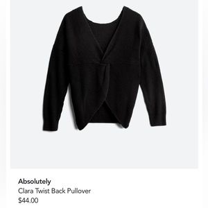 Absolutely Clara Twist Back Pullover Stitchfix black sweater medium